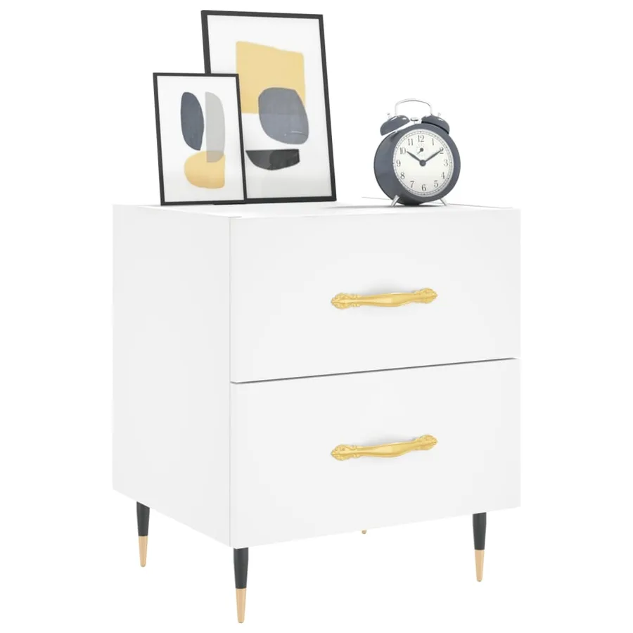 Tables de chevet 2 pcs blanc 40x35x47,5 cm bois d’ingénierie - 3
