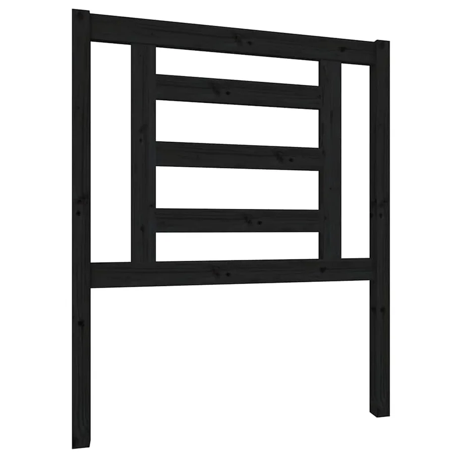 Tête de lit Noir 81x4x100 cm Bois massif de pin - 2