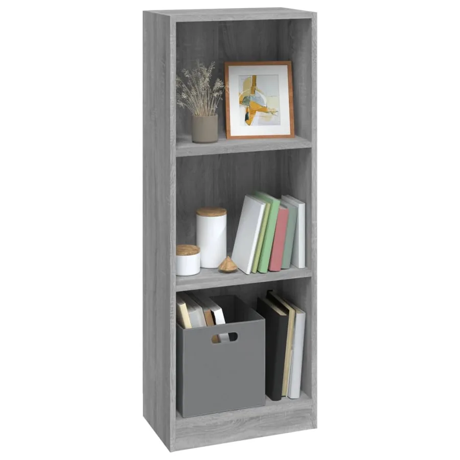 Bibliothèque 3 niveaux Sonoma gris 40x24x109 cm - 4