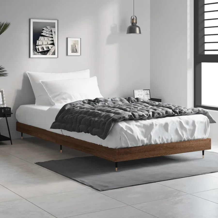 Cadre de lit sans matelas chêne marron 100x200 cm - 3