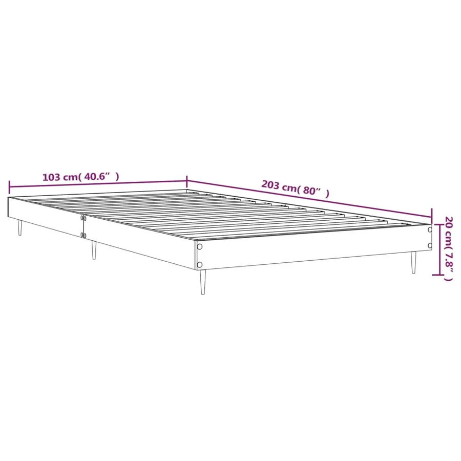 Cadre de lit sans matelas chêne marron 100x200 cm - 9