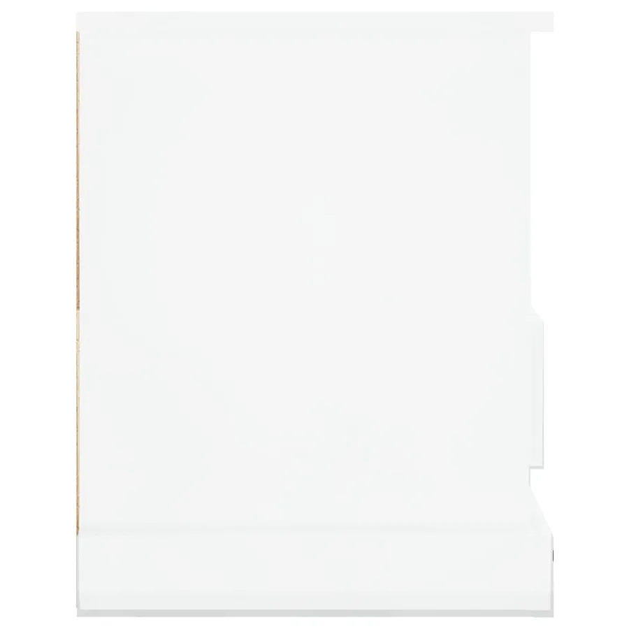 Meuble TV blanc brillant 93x35,5x45 cm bois d'ingénierie - 7