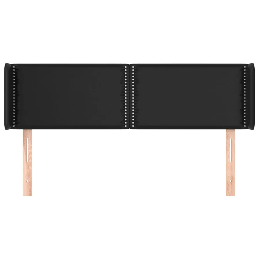 Tête de lit avec oreilles Noir 147x16x78/88 cm Similicuir - 3