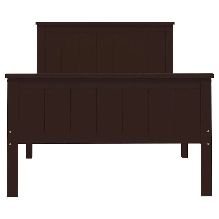 Cadre de lit sans matelas marron foncé pin massif 100x200 cm - 4