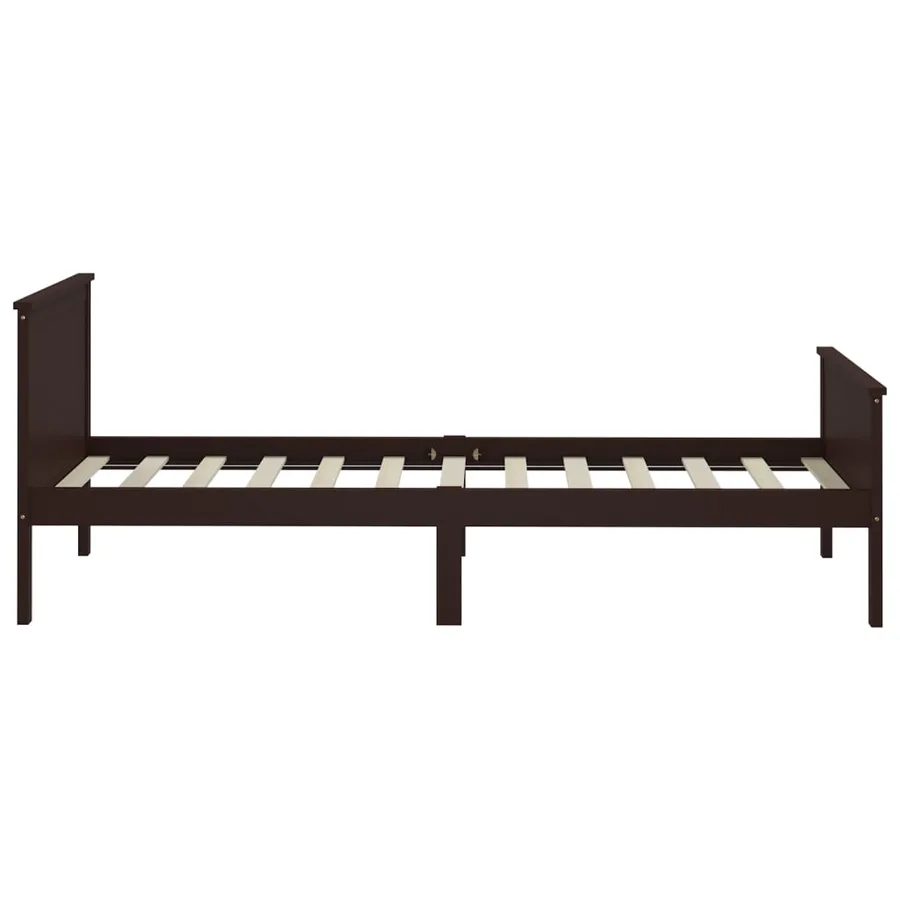 Cadre de lit sans matelas marron foncé pin massif 100x200 cm - 5