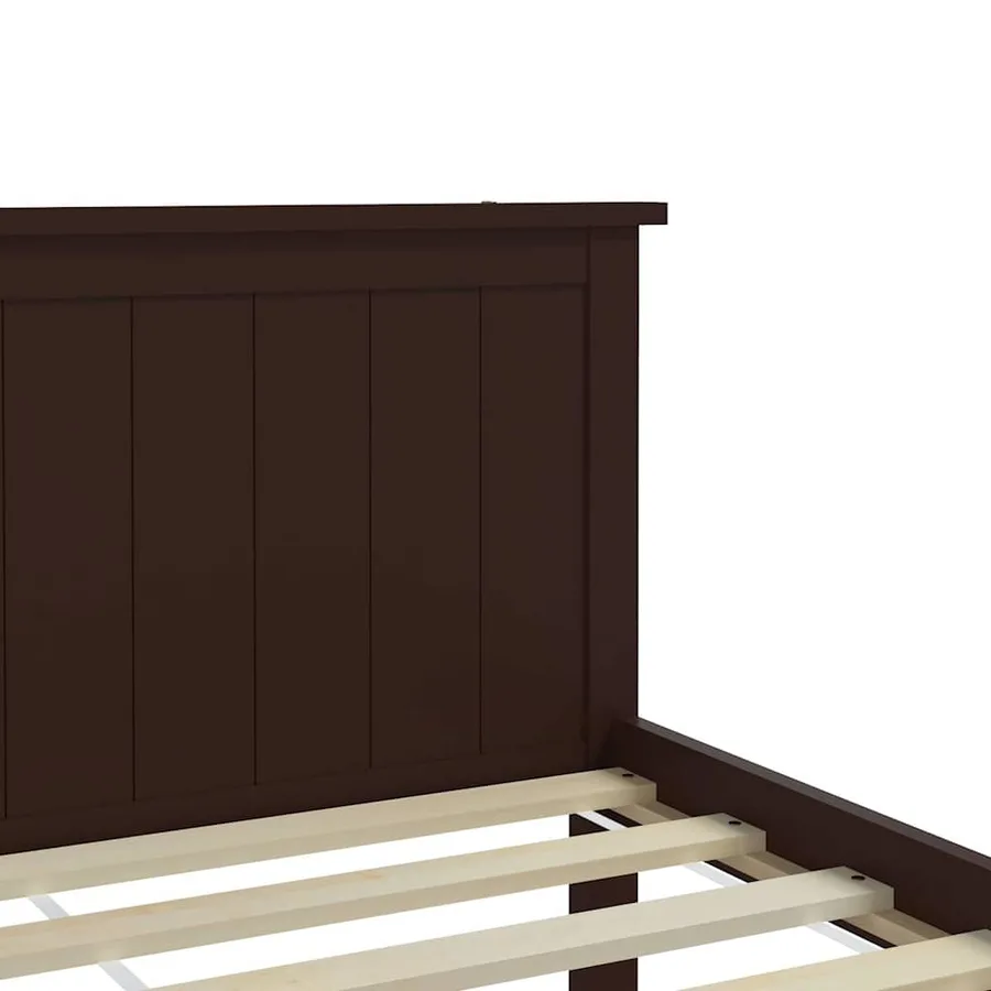Cadre de lit sans matelas marron foncé pin massif 100x200 cm - 6