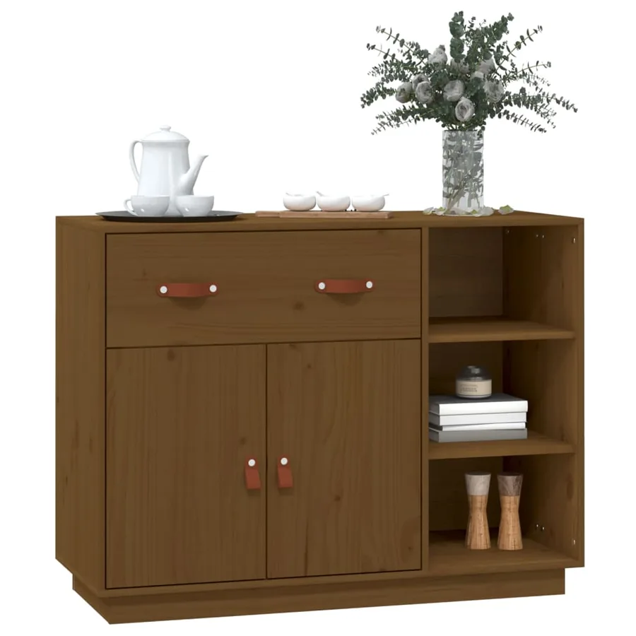 Buffet Marron miel 98,5x40x75 cm Bois massif de pin - 4