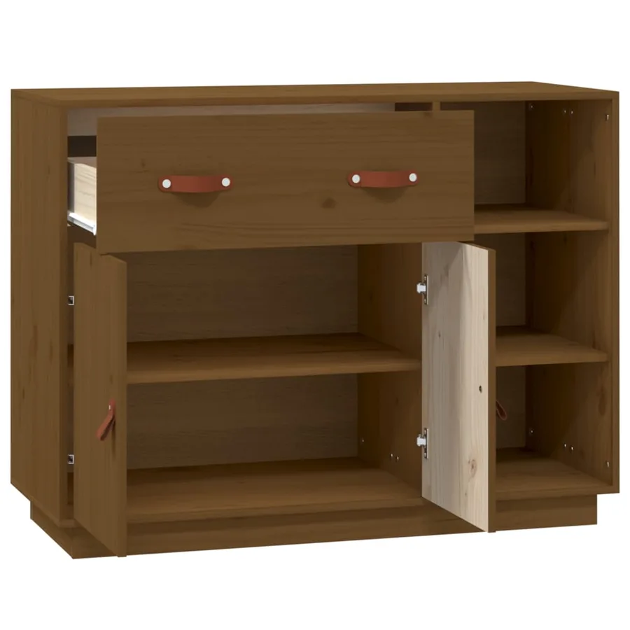 Buffet Marron miel 98,5x40x75 cm Bois massif de pin - 7