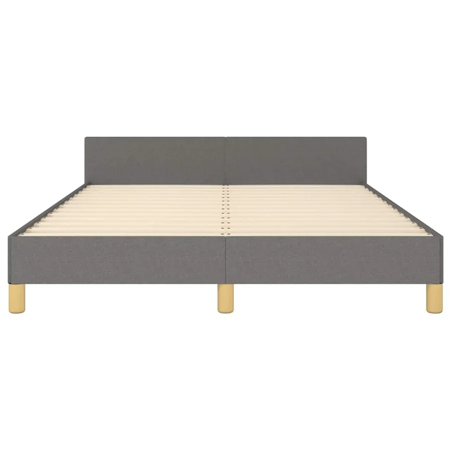 Cadre de lit sans matelas gris foncé 140x200 cm tissu - 5