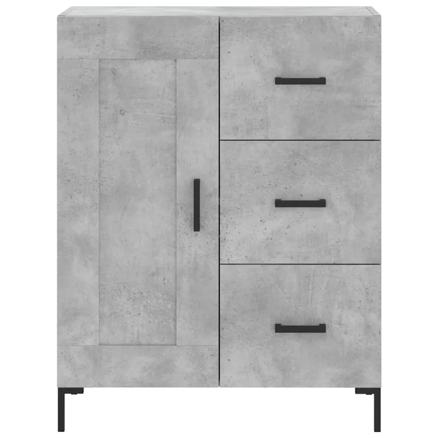 Buffet haut Gris béton 69,5x34x180 cm Bois d'ingénierie - 8