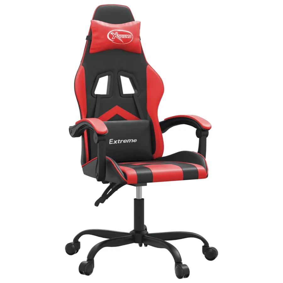 Chaise de jeu pivotante Noir et rouge Similicuir - 2