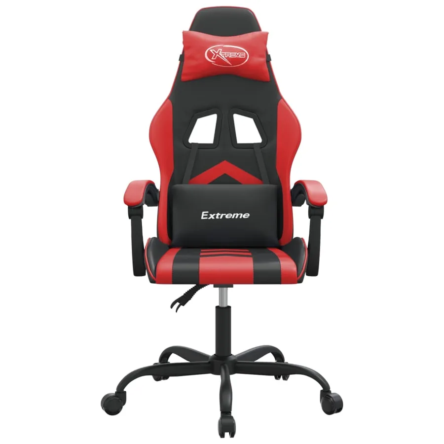 Chaise de jeu pivotante Noir et rouge Similicuir - 3