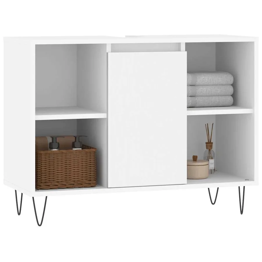 Armoire de salle de bain blanc 80x33x60 cm bois d'ingénierie - 3