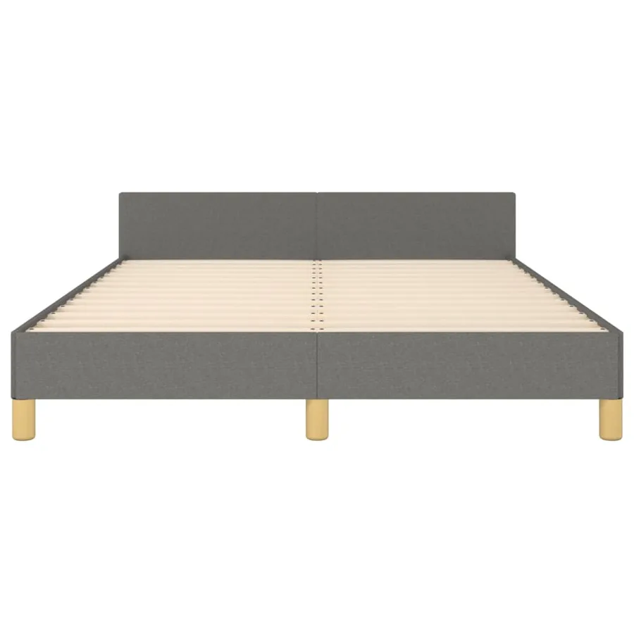 Cadre de lit sans matelas gris foncé 140x200 cm tissu - 6