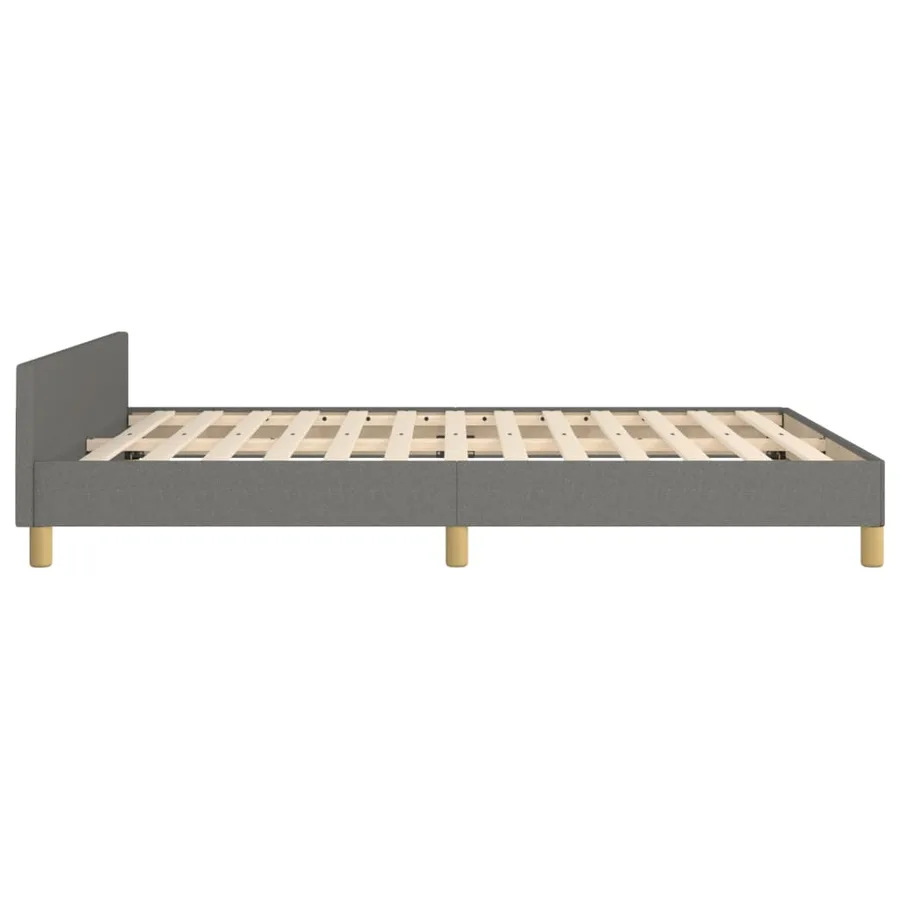 Cadre de lit sans matelas gris foncé 140x200 cm tissu - 7