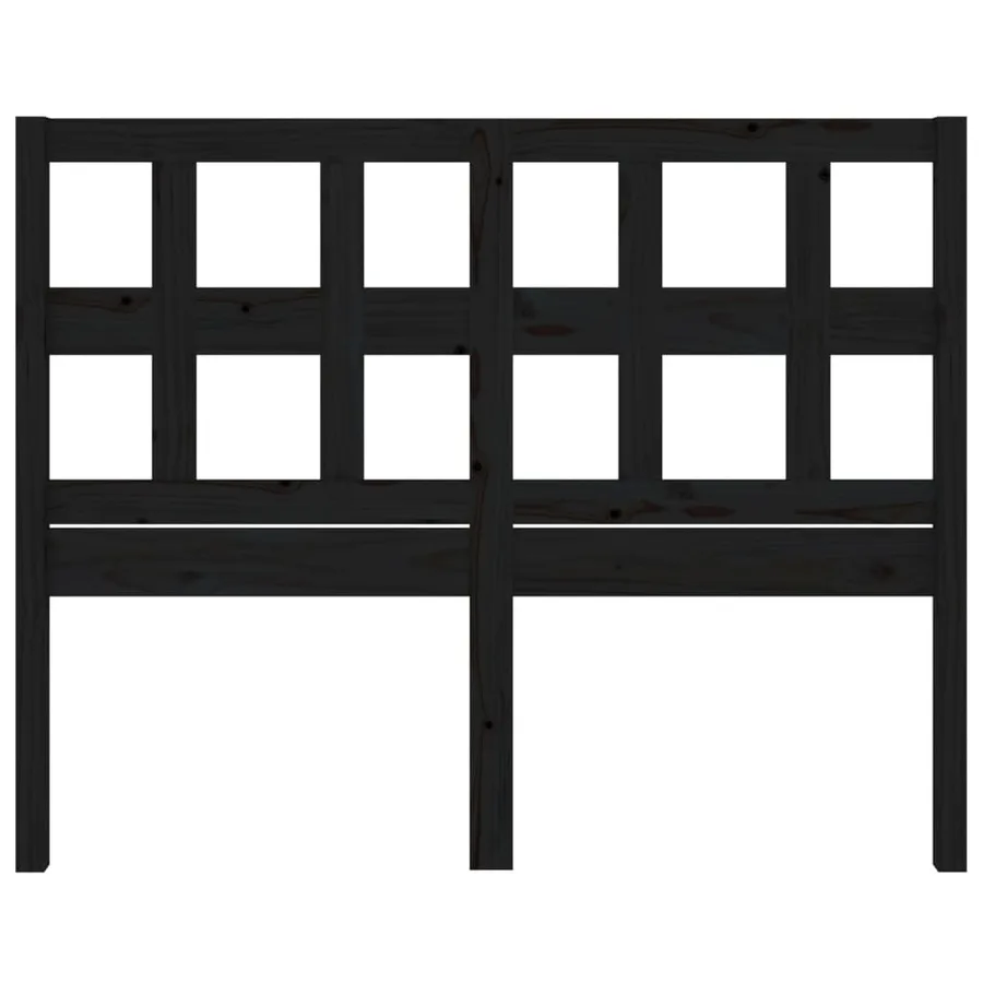 Tête de lit Noir 185,5x4x100 cm Bois massif de pin - 4