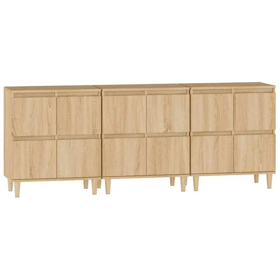 Buffets 3 pcs chêne sonoma 60x35x70 cm bois d'ingénierie - 6