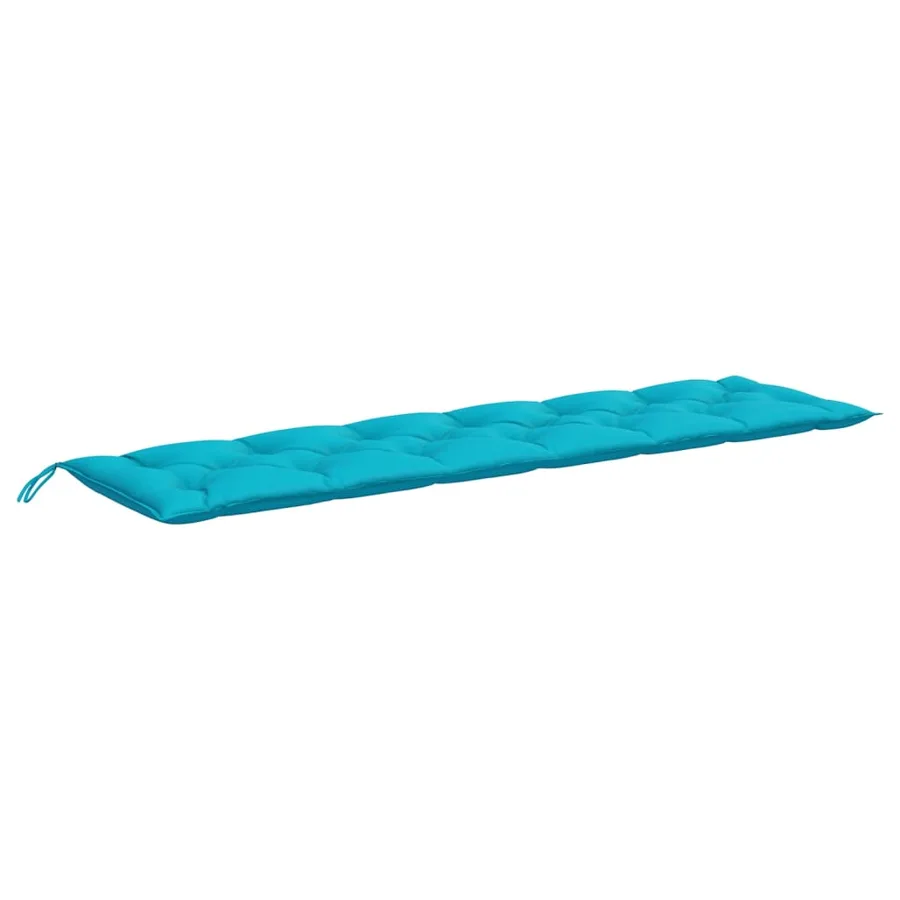 Coussin de banc de jardin turquoise 200x50x7 cm tissu - 2