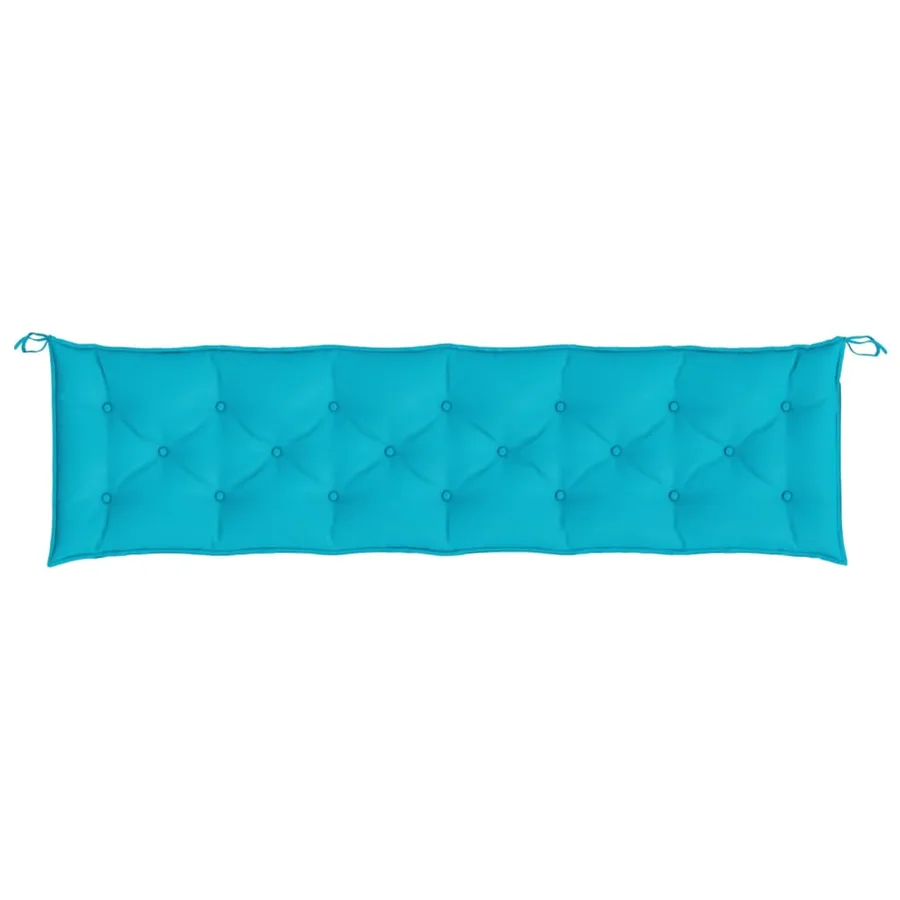 Coussin de banc de jardin turquoise 200x50x7 cm tissu - 4