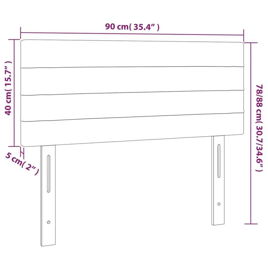 Tête de lit Gris clair 90x5x78/88 cm Velours - 8