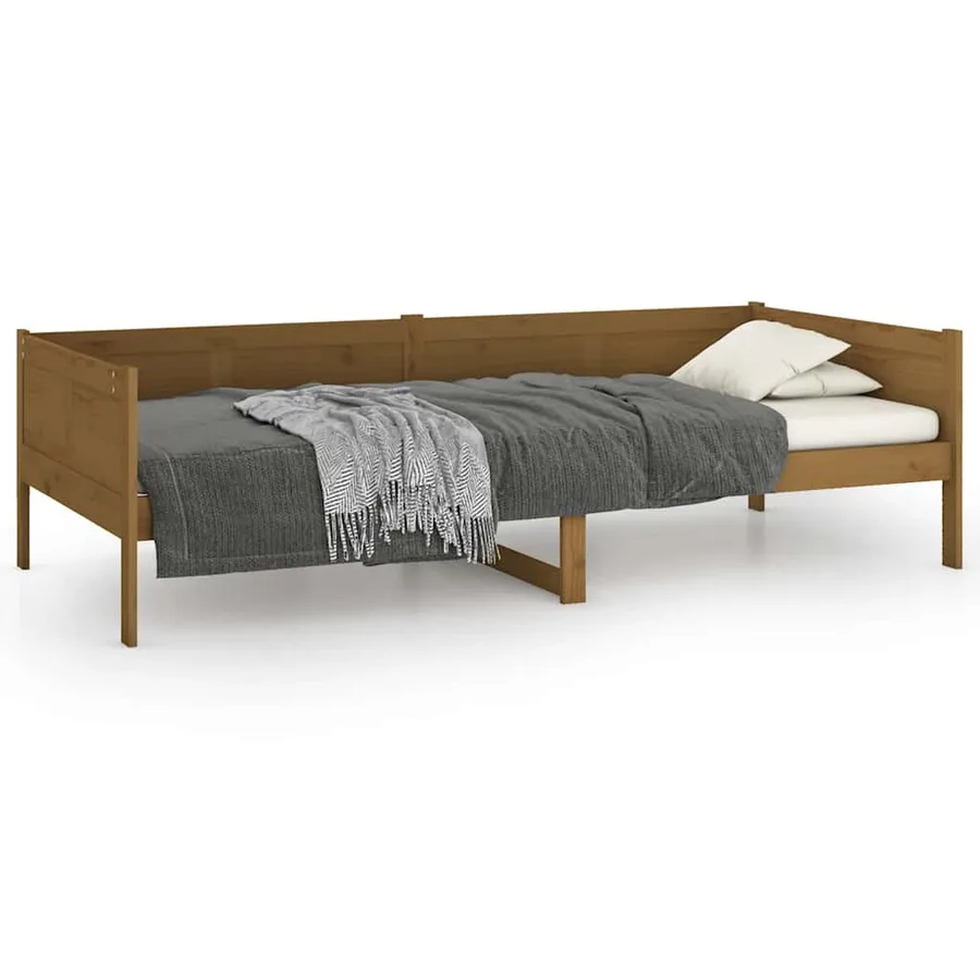 Lit de jour sans matelas marron miel bois pin massif 90x190 cm - 2