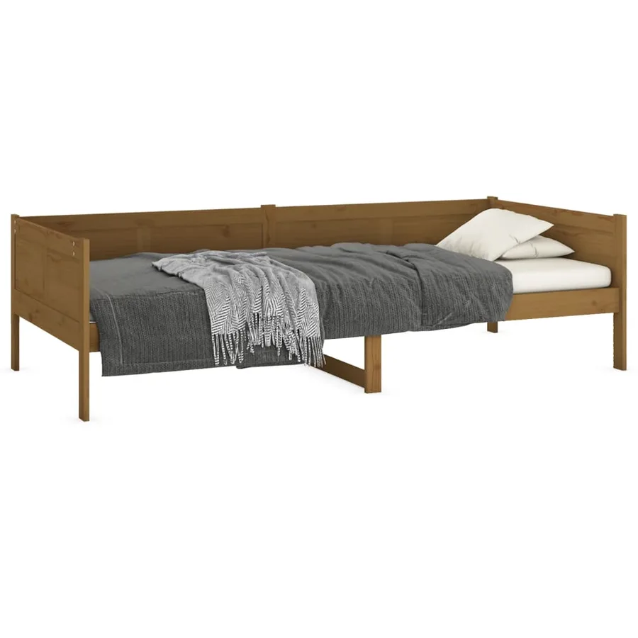 Lit de jour sans matelas marron miel bois pin massif 90x190 cm - 3