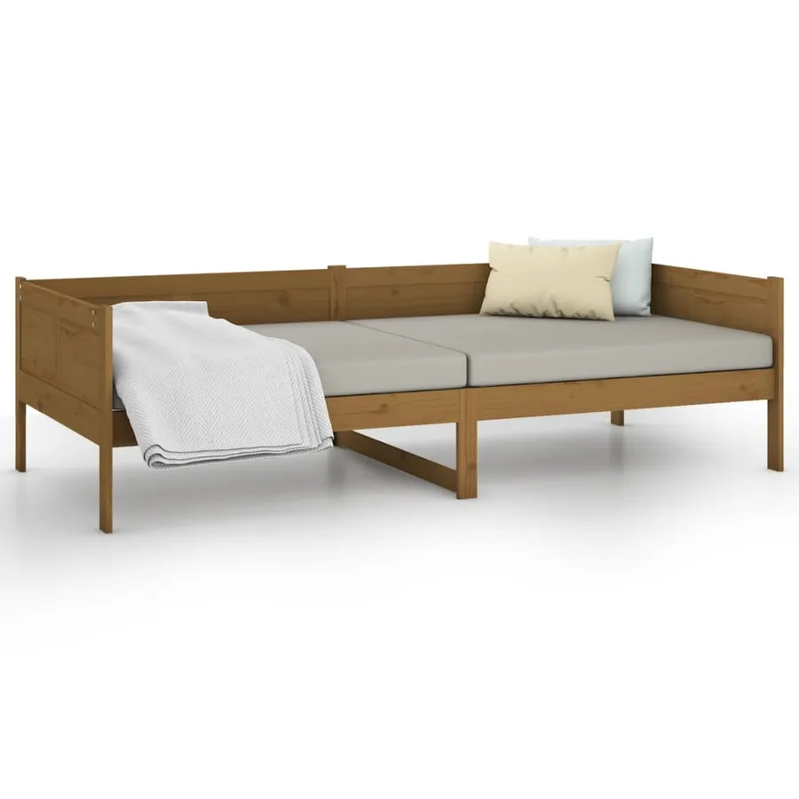 Lit de jour sans matelas marron miel bois pin massif 90x190 cm - 8