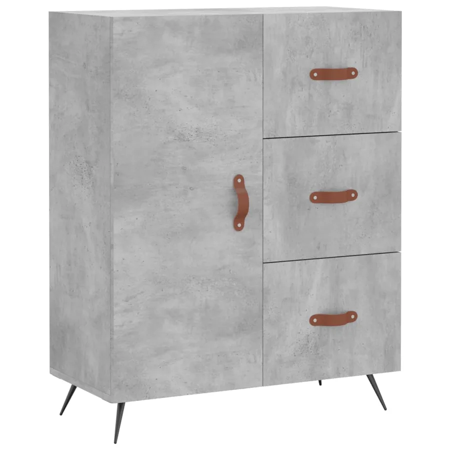 Buffet gris béton 69,5x34x90 cm bois d'ingénierie - 2