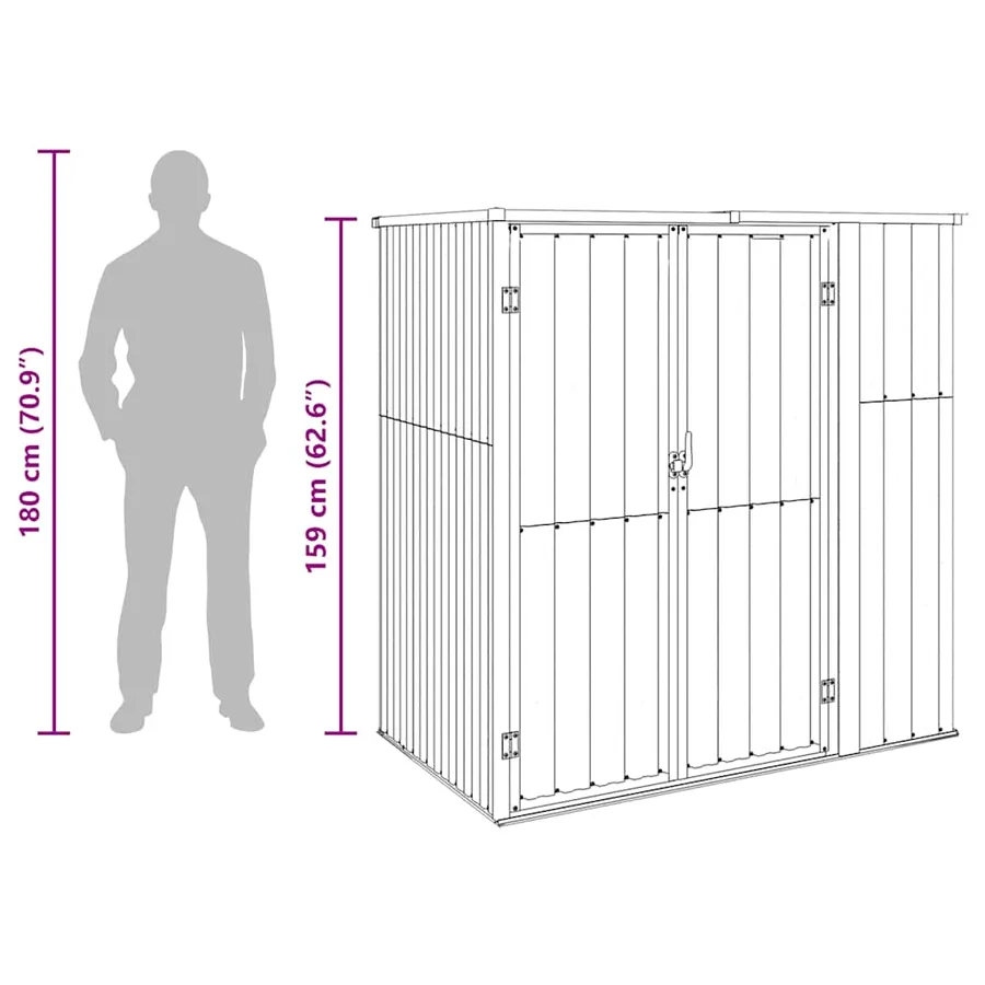 Abri à outils de jardin anthracite 161x89x161cm Métal galvanisé - 8