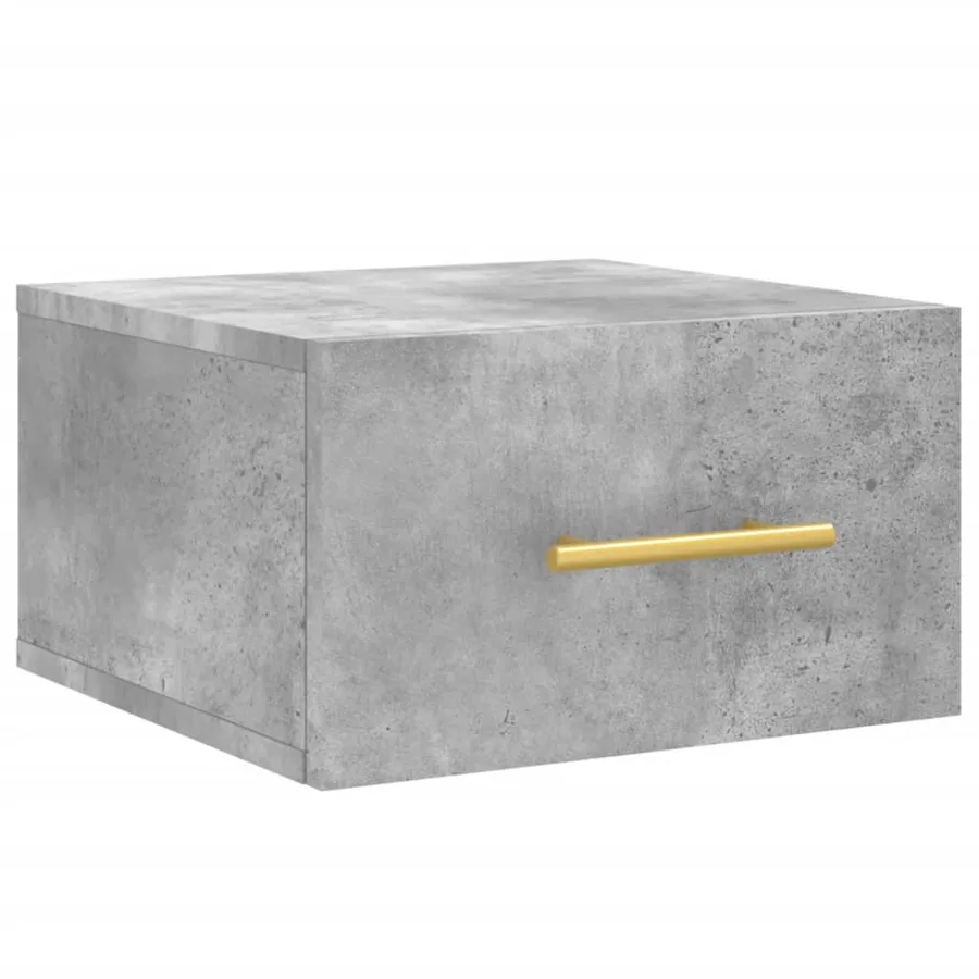 Table de chevet murale gris béton 35x35x20 cm - 2