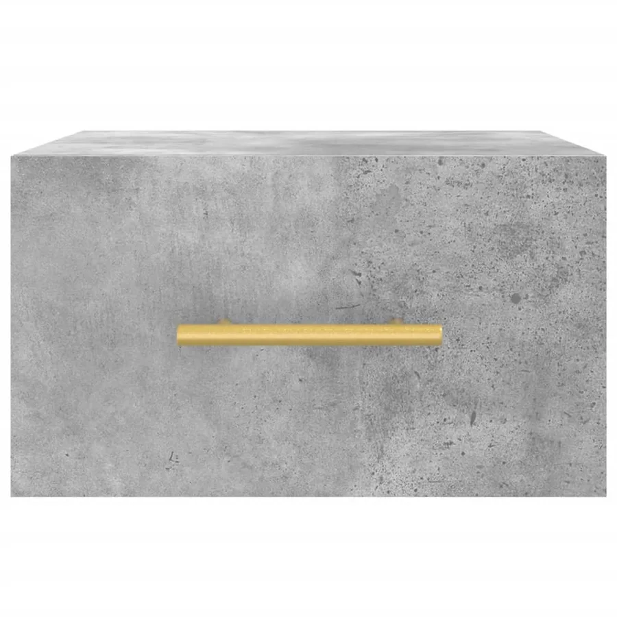 Table de chevet murale gris béton 35x35x20 cm - 5