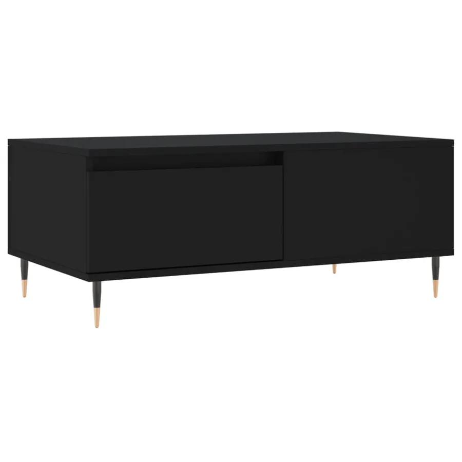 Table basse Noir 90x50x36,5 cm Bois d'ingénierie - 2
