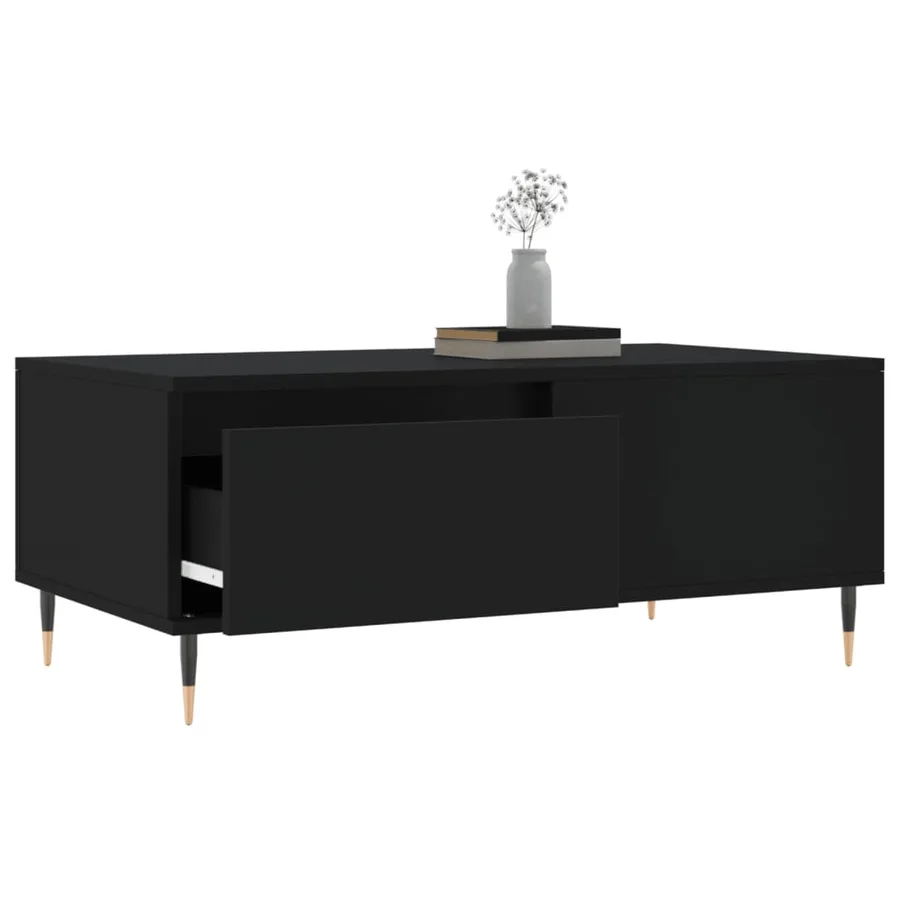 Table basse Noir 90x50x36,5 cm Bois d'ingénierie - 3