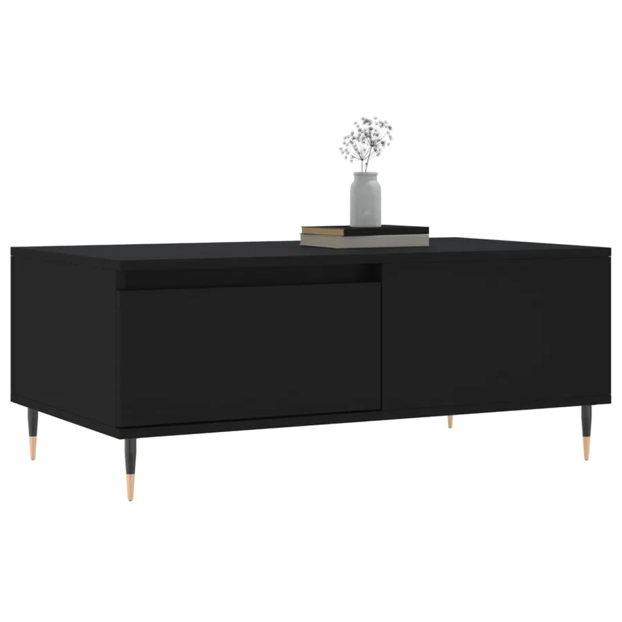 Table basse Noir 90x50x36,5 cm Bois d'ingénierie - 4