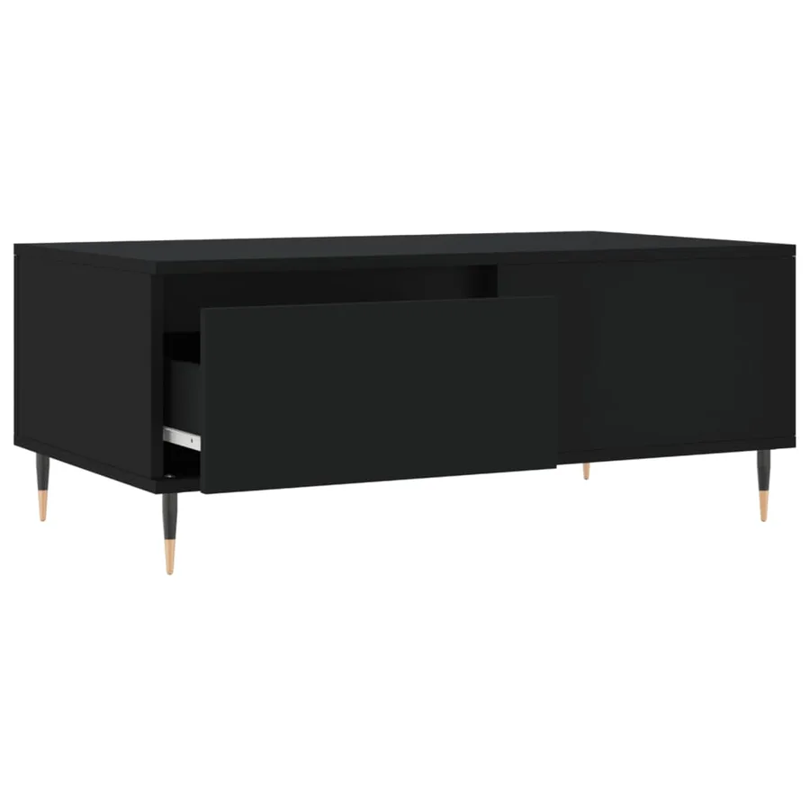 Table basse Noir 90x50x36,5 cm Bois d'ingénierie - 6