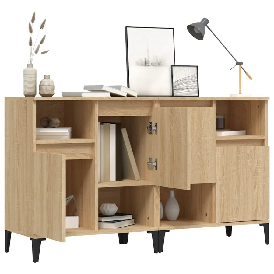 Buffets 2 pcs chêne sonoma 60x35x70 cm bois d'ingénierie - 4