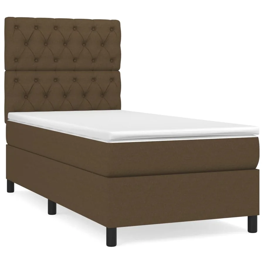 Sommier à lattes de lit avec matelas Marron foncé 80x200 cm - 2