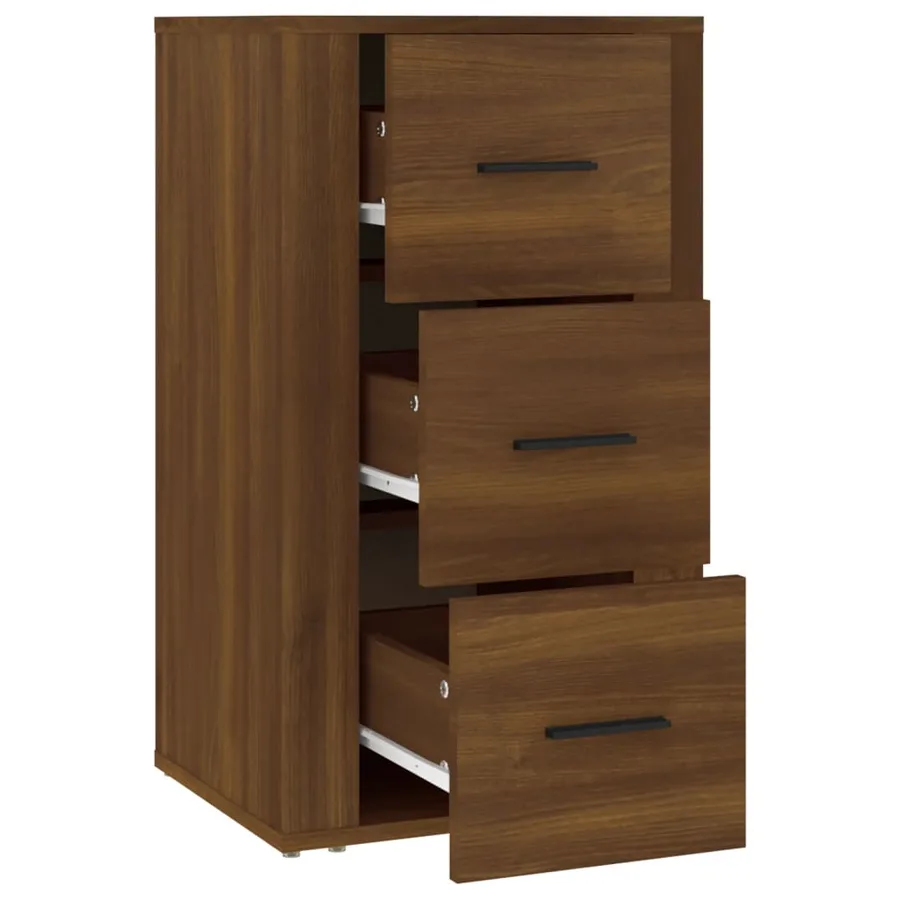 Buffet Chêne marron 40x33x70 cm Bois d'ingénierie - 4