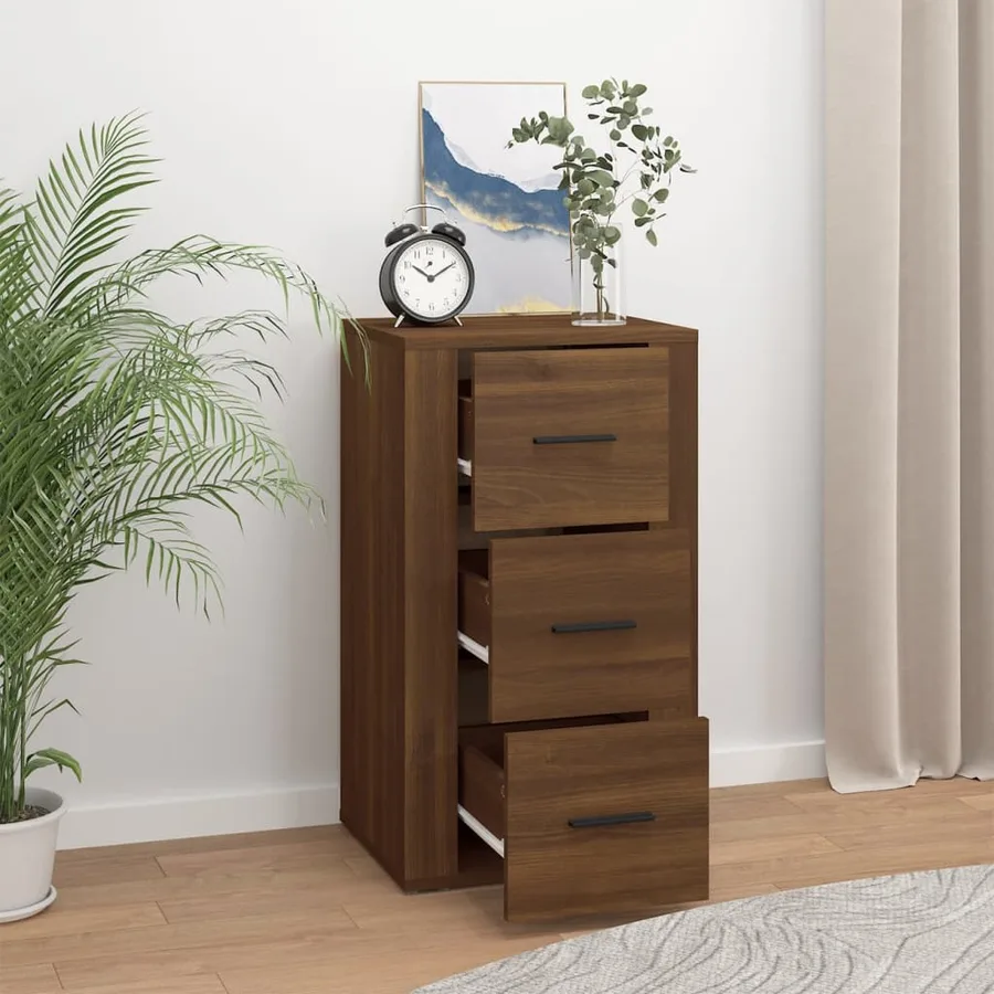Buffet Chêne marron 40x33x70 cm Bois d'ingénierie - 6
