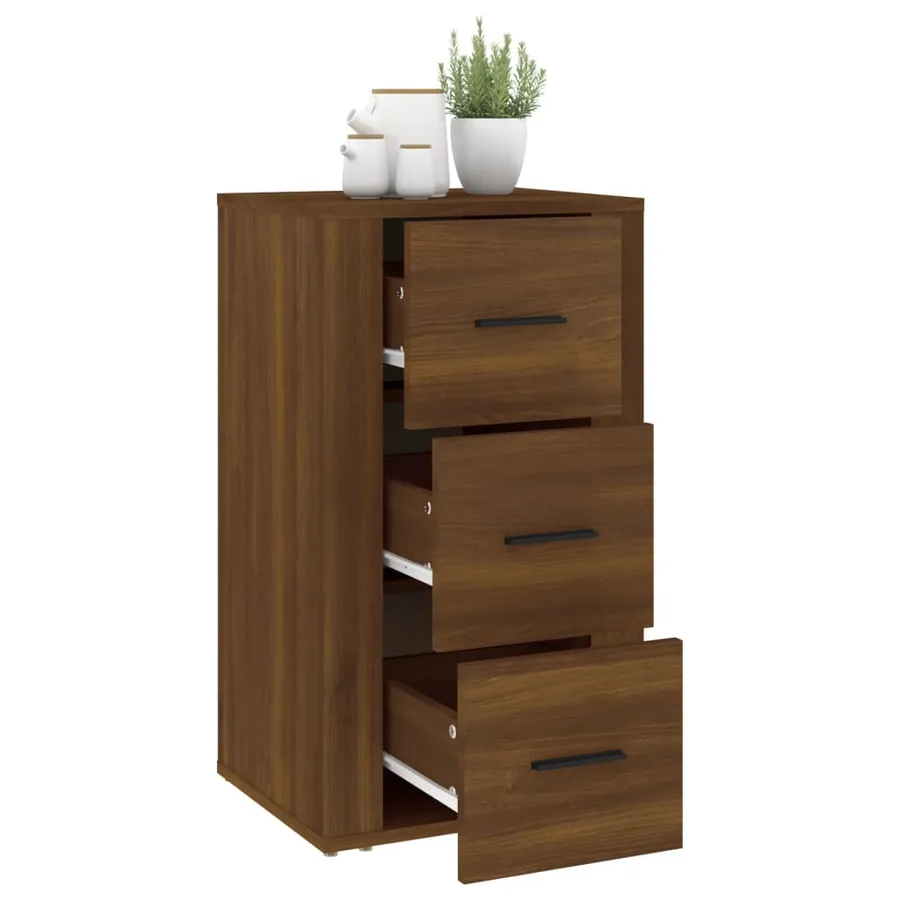 Buffet Chêne marron 40x33x70 cm Bois d'ingénierie - 7