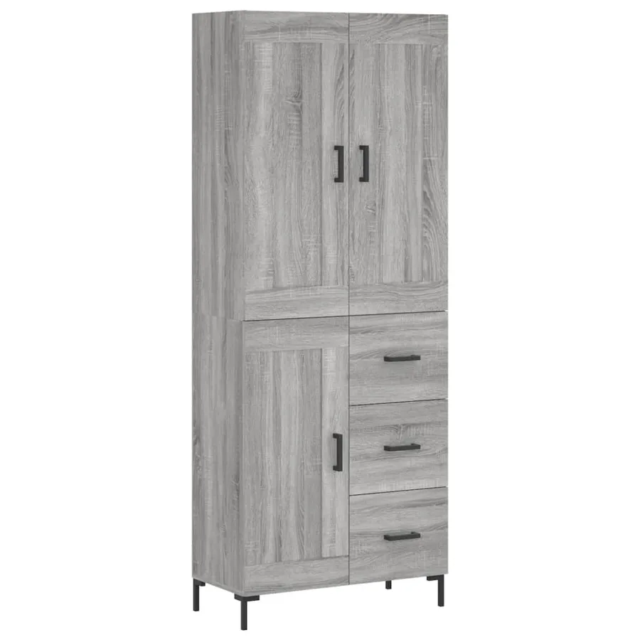 Buffet haut Sonoma gris 69,5x34x180 cm Bois d'ingénierie - 2