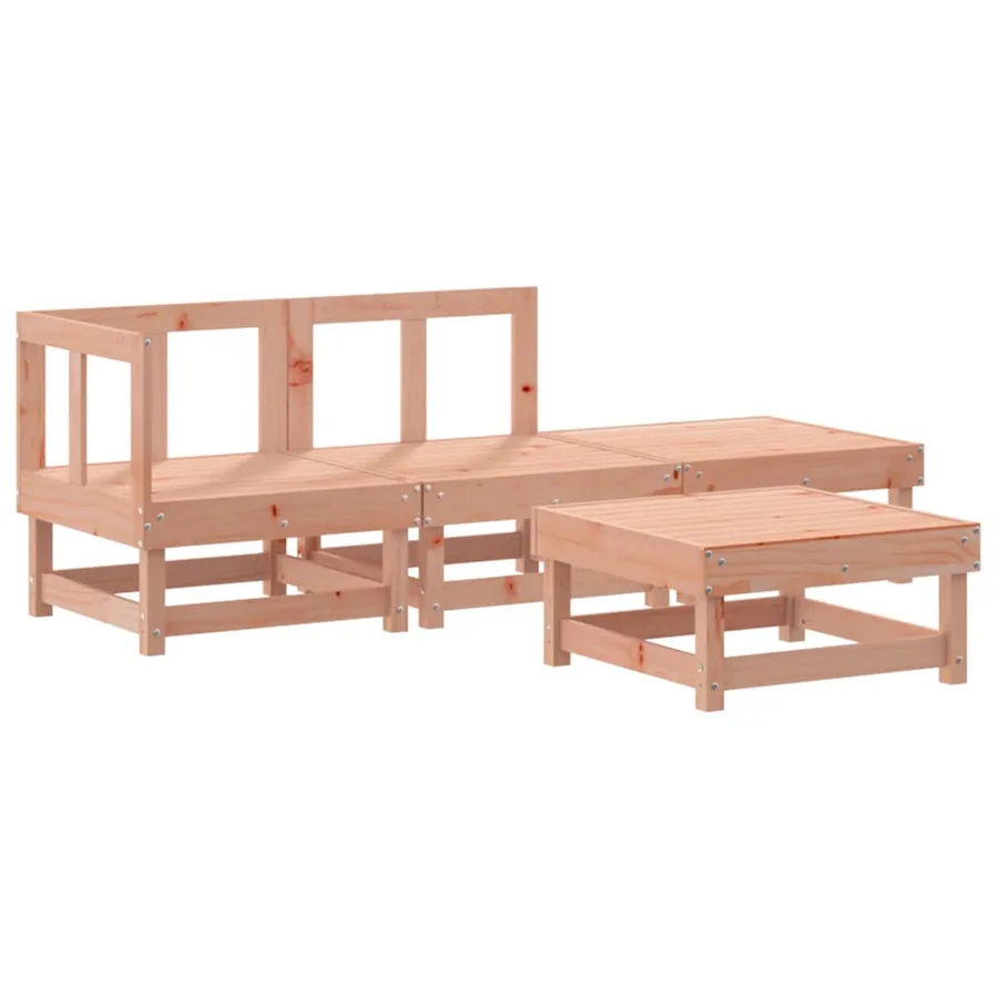 Salon de jardin 4 pcs avec coussins bois massif douglas - 3