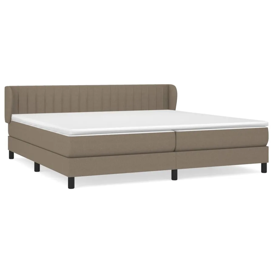 Sommier à lattes de lit avec matelas Taupe 200x200 cm Tissu - 2