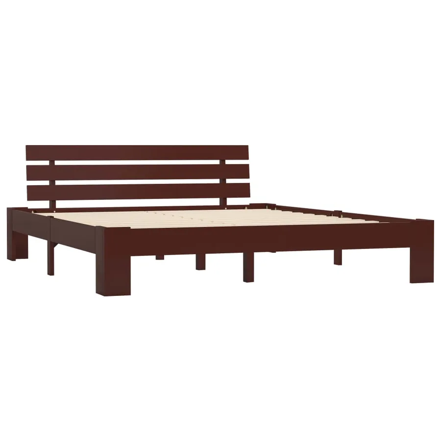 Cadre de lit sans matelas marron foncé 180x200 cm pin massif - 2