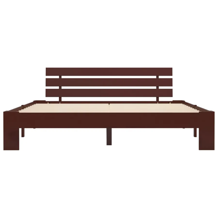 Cadre de lit sans matelas marron foncé 180x200 cm pin massif - 3