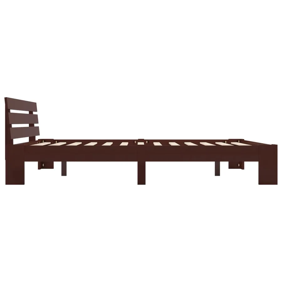 Cadre de lit sans matelas marron foncé 180x200 cm pin massif - 4