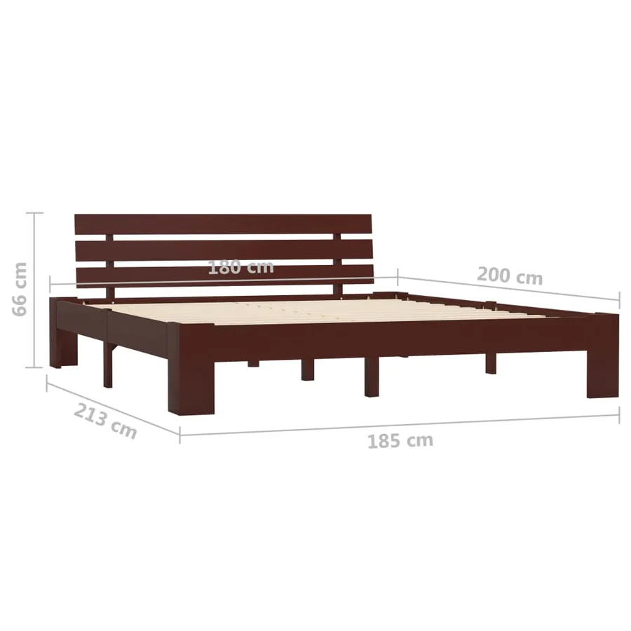 Cadre de lit sans matelas marron foncé 180x200 cm pin massif - 7