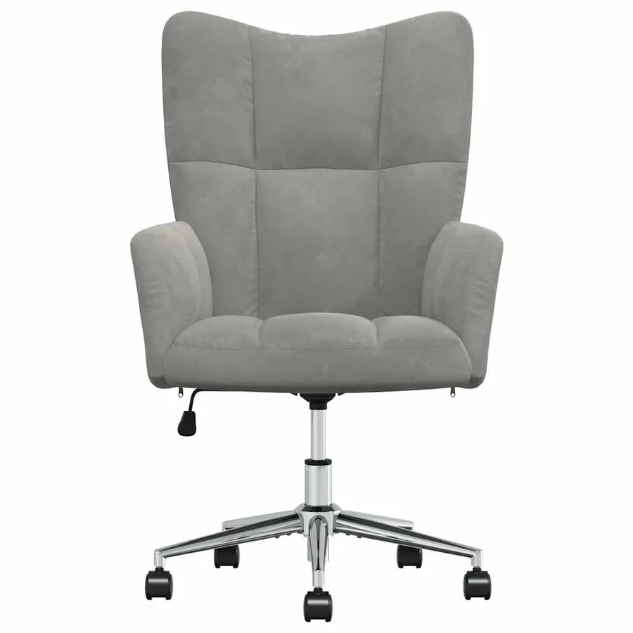 Chaise de relaxation Gris clair Velours - 3