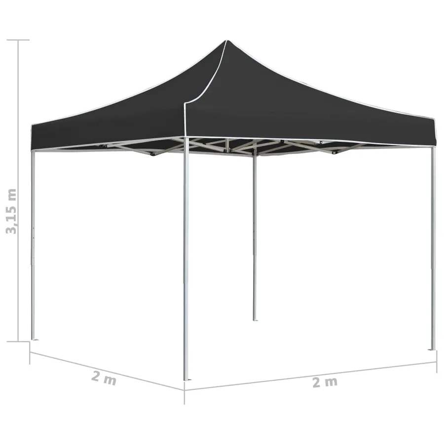 Tente de réception pliable Aluminium 2 x 2 m Anthracite - 6