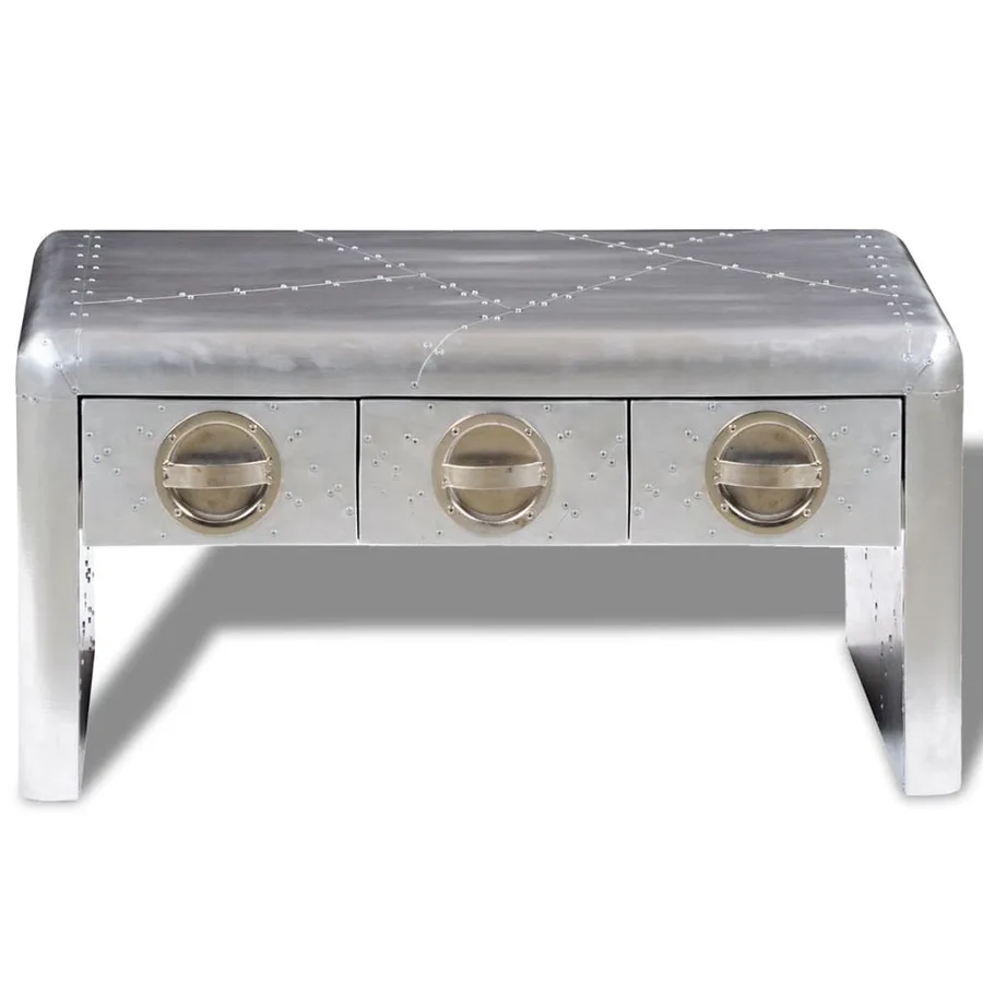 Table basse 3 tiroirs vintage Style d'aviation - 2